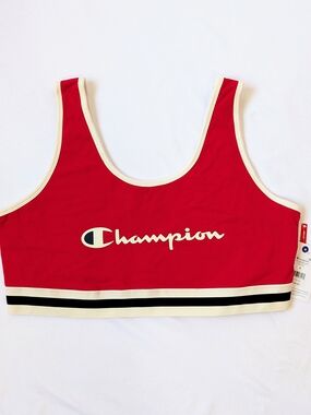 Champion Iconic Bra Top 3X Red Sports Bra Crop Tank NWT Plus Size